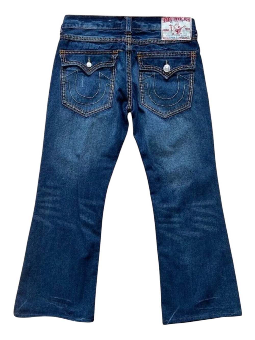 True Religion Mens Rainbow Joey blue Jeans 36 Contrasting Stitching Flap Pockets